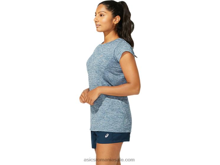 Asics albastru francez top cu mânecă scurtă fără cusături pentru femei ZF4644040