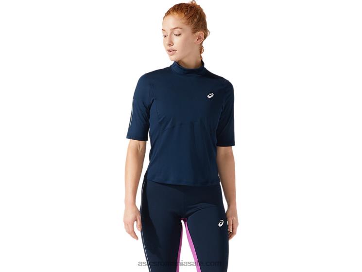 Asics albastru francez top cu mânecă scurtă pentru damă ZF4644064