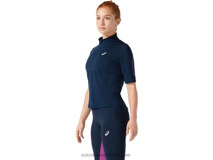 Asics albastru francez top cu mânecă scurtă pentru damă ZF4644064