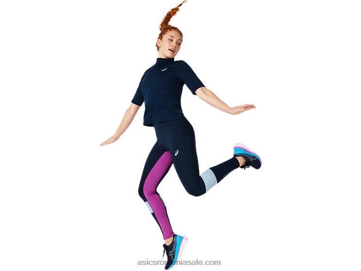 Asics albastru francez top cu mânecă scurtă pentru damă ZF4644064