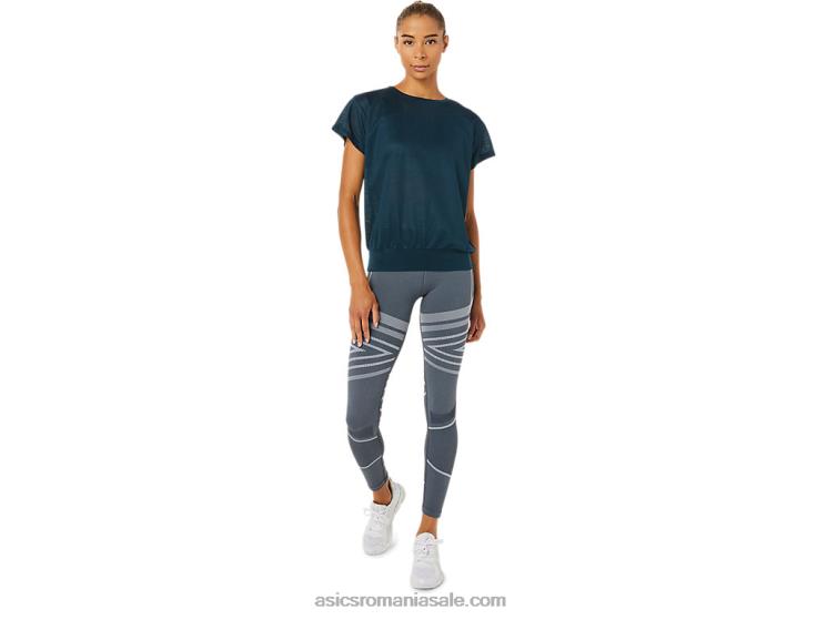 Asics albastru francez top de damă cu mânecă scurtă cu spatele deschis ZF4643363