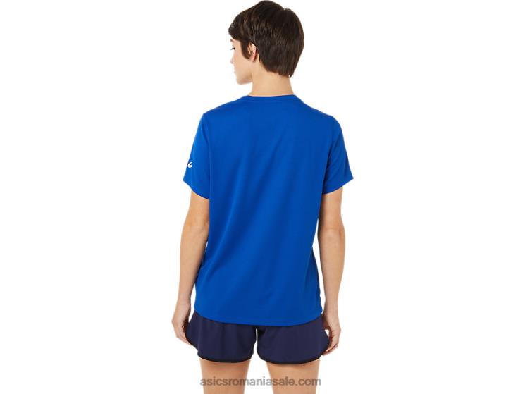 Asics albastru lam ready-set ii pentru femei cu mânecă scurtă 2 ZF4643629