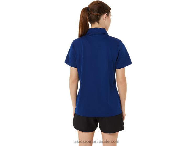 Asics albastru închis (pantone 281 c) polo hexagonal cu gradient pentru femei ZF4643214