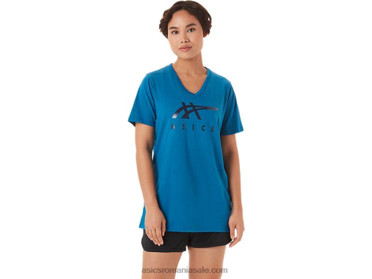 Asics albastru renăscut damă dungi cu decolteu în V ZF4643420