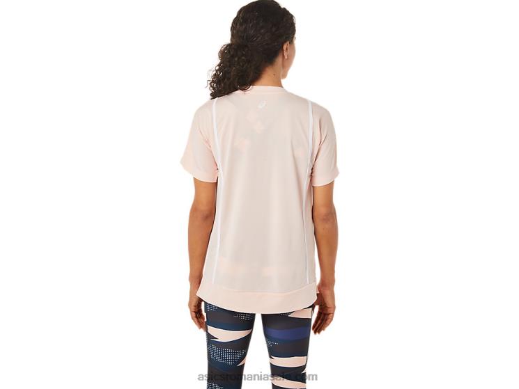 Asics briză/alb strălucitor noul top strong 92 cu mânecă scurtă pentru femei ZF4643281