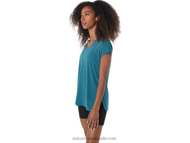 Asics catifea pin heather top de damă negru cu decolteu în v ZF4643045