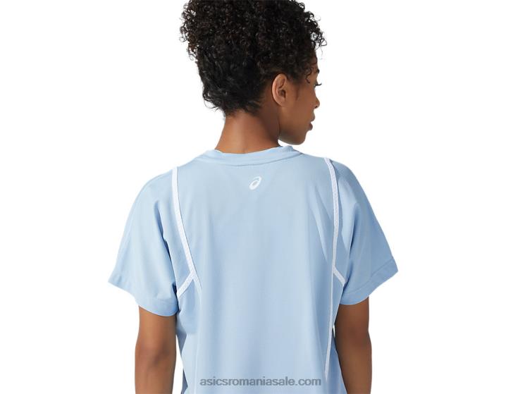 Asics ceață/alb strălucitor noul top strong 92 cu mânecă scurtă pentru femei ZF4643753