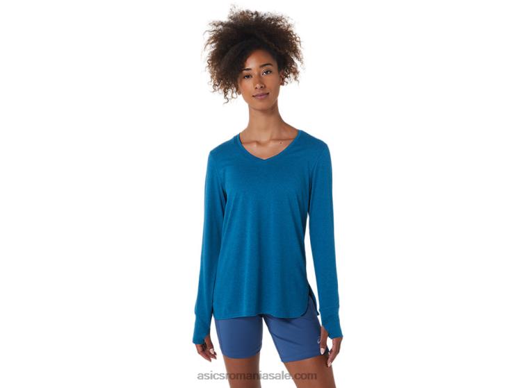 Asics de adâncime teal heather bluză de damă cu mânecă lungă, tip chic ZF4642795