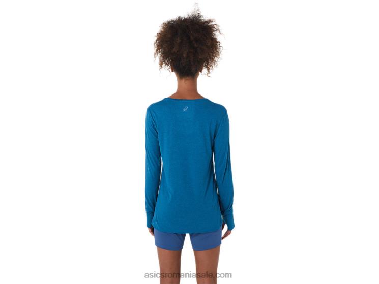 Asics de adâncime teal heather bluză de damă cu mânecă lungă, tip chic ZF4642795