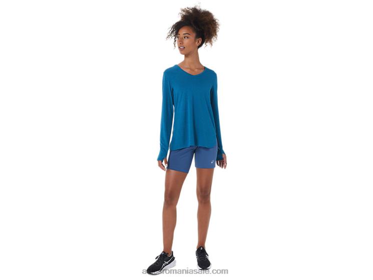 Asics de adâncime teal heather bluză de damă cu mânecă lungă, tip chic ZF4642795