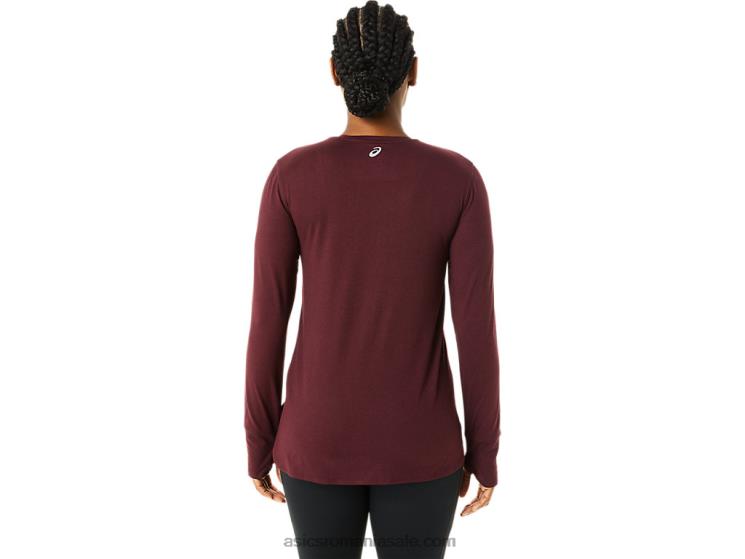 Asics deep mars heather bluză de damă cu mânecă lungă, tip chic ZF4643700