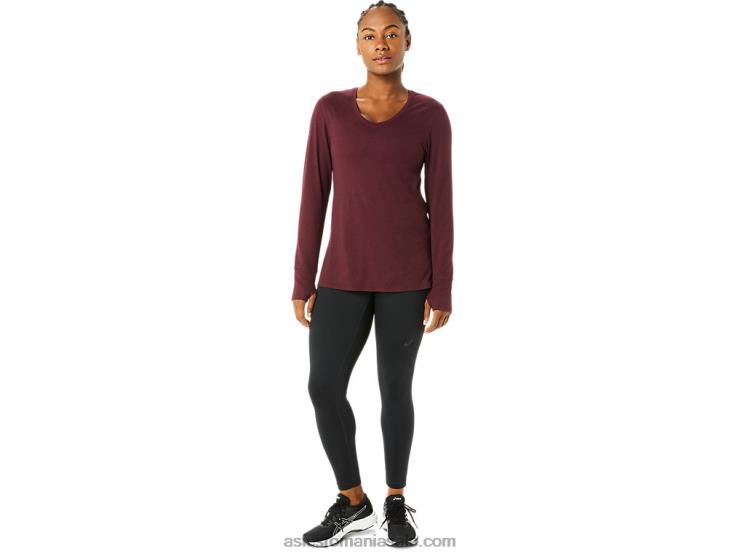 Asics deep mars heather bluză de damă cu mânecă lungă, tip chic ZF4643700