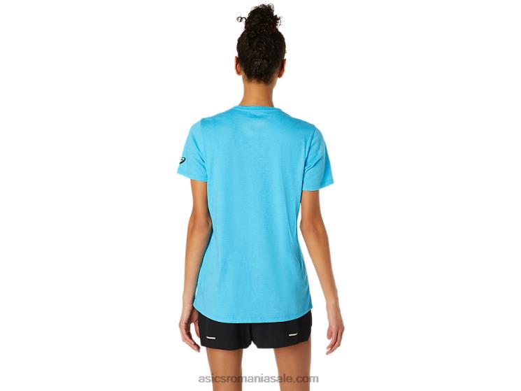 Asics digital aqua heather damă xg cu mânecă scurtă cu decolteu în V ZF4644098