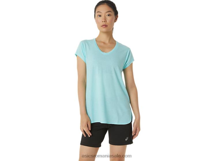 Asics erica albastru limpede top de damă negru cu decolteu în v ZF4643403