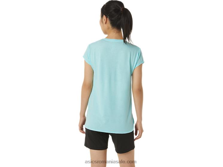 Asics erica albastru limpede top de damă negru cu decolteu în v ZF4643403