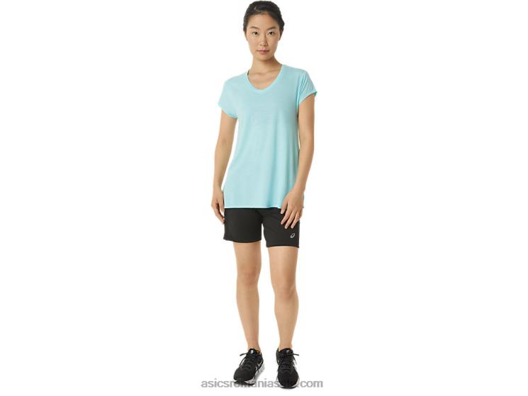 Asics erica albastru limpede top de damă negru cu decolteu în v ZF4643403