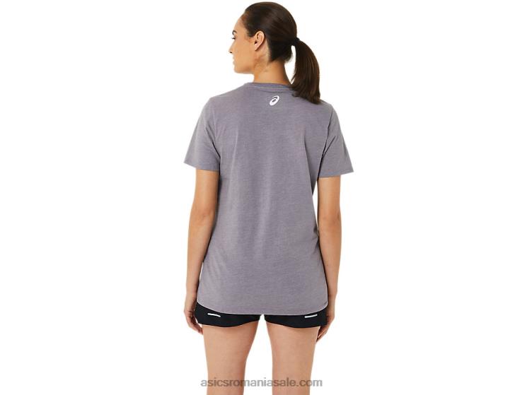 Asics erica gri lavandă slogan de floarea soarelui pentru femei, cu decolteu în V ZF4643201