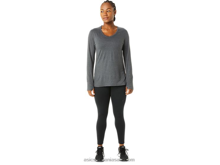 Asics erica gri închis bluză de damă cu mânecă lungă, tip chic ZF4643690