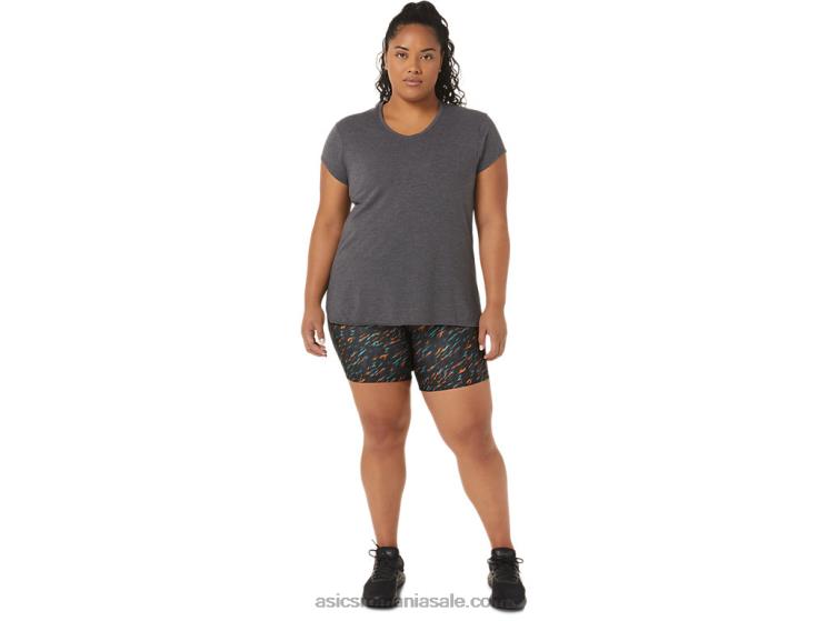Asics erica gri închis top de damă negru cu decolteu în v ZF4644092