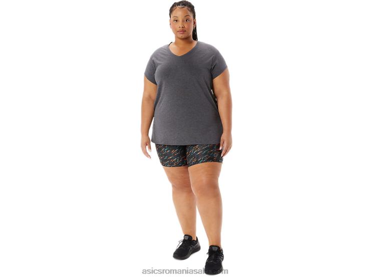 Asics erica gri închis top de damă negru cu decolteu în v ZF4644092