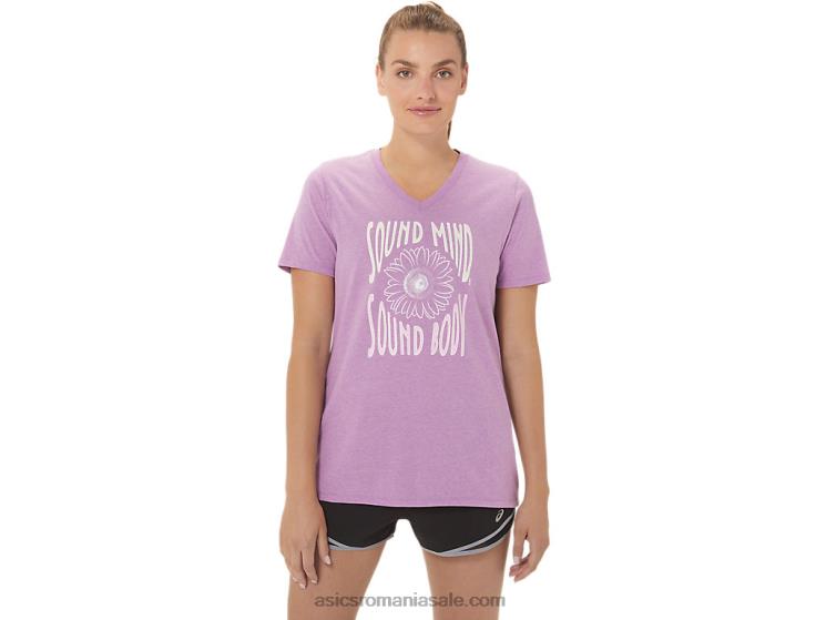 Asics erica orhidee slogan de floarea soarelui pentru femei, cu decolteu în V ZF4642778