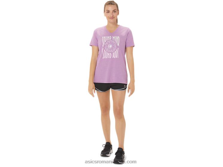 Asics erica orhidee slogan de floarea soarelui pentru femei, cu decolteu în V ZF4642778