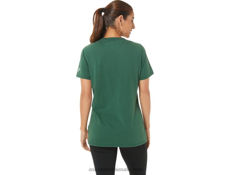 Asics erica verde vânător tricou de damă cu mânecă scurtă est 1977 cu decolteu în V ZF4642726