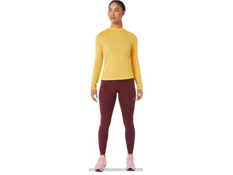 Asics galben tigru top runkoyo cu mânecă lungă cu gât simulat ZF4642802