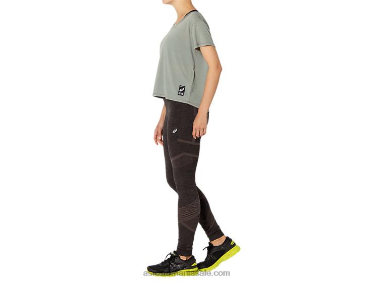 Asics gri ardezie crop top de damă cu mânecă scurtă Sakura ZF4643977
