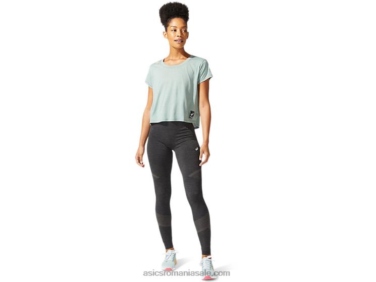 Asics gri ardezie crop top de damă cu mânecă scurtă Sakura ZF4643977