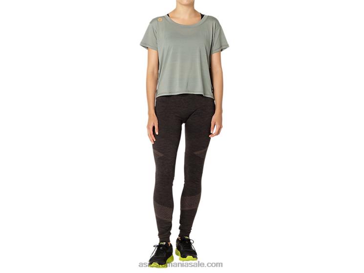 Asics gri ardezie crop top de damă cu mânecă scurtă Sakura ZF4643977