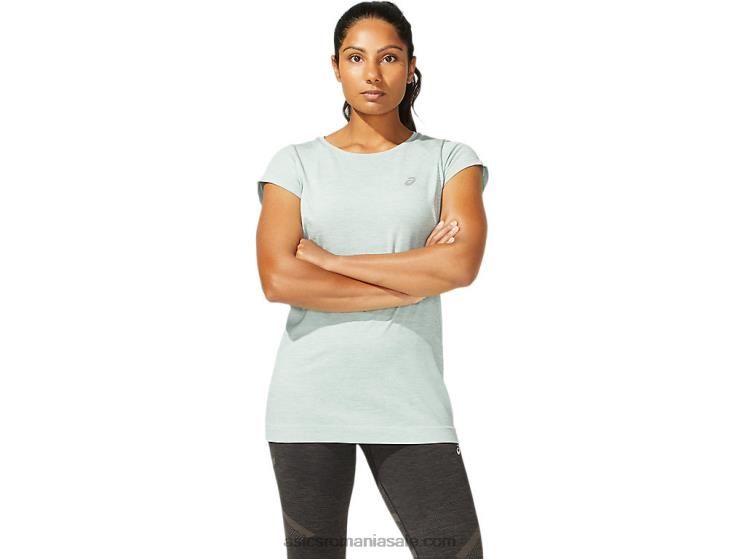 Asics gri ardezie top cu mânecă scurtă fără cusături pentru femei ZF4643960