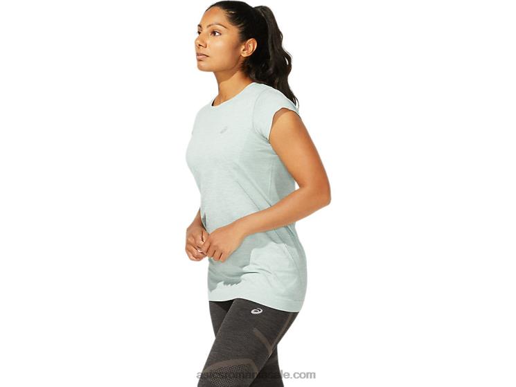 Asics gri ardezie top cu mânecă scurtă fără cusături pentru femei ZF4643960