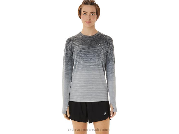 Asics gri purtător/gri ghețar top de damă fără cusături cu mâneci lungi ZF4642988