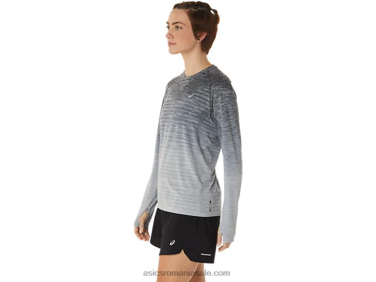 Asics gri purtător/gri ghețar top de damă fără cusături cu mâneci lungi ZF4642988