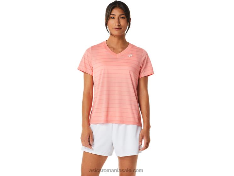 Asics guava top cu mânecă scurtă cu dungi curte pentru femei ZF4642503