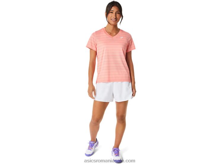 Asics guava top cu mânecă scurtă cu dungi curte pentru femei ZF4642503