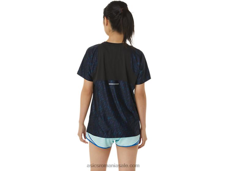 Asics imprimeu umbra de noapte/lake drive mânecă scurtă pr lyte run damă ZF4643387