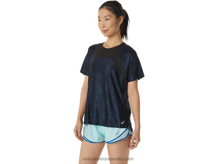 Asics imprimeu umbra de noapte/lake drive mânecă scurtă pr lyte run damă ZF4643387