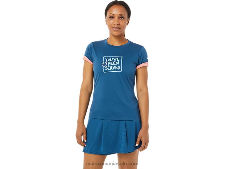 Asics indigo deschis tricou grafic pentru femei ZF4643514
