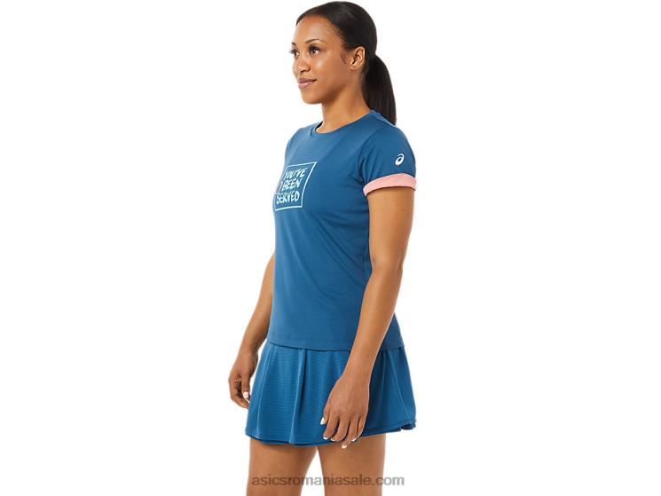 Asics indigo deschis tricou grafic pentru femei ZF4643514