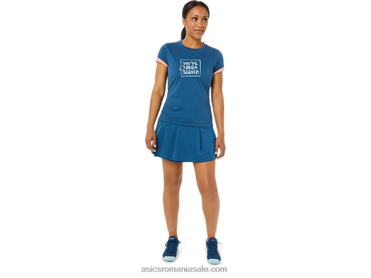 Asics indigo deschis tricou grafic pentru femei ZF4643514