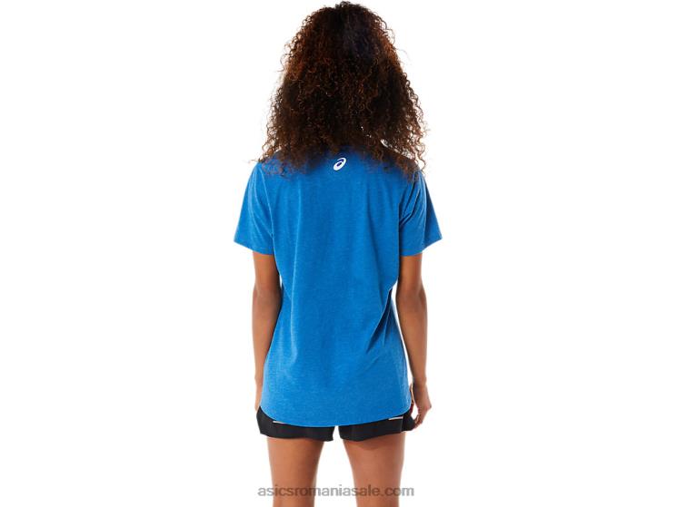 Asics lake drive heather damă cu mânecă scurtă cu decolteu în V cu imprimeu ZF4642818