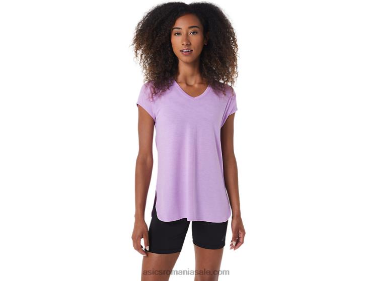 Asics lavandă strălucire erica top de damă negru cu decolteu în v ZF4643046