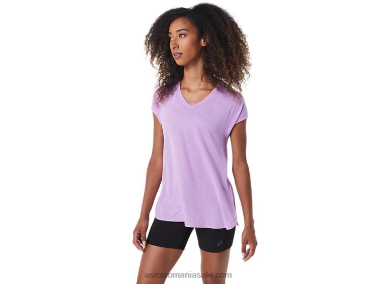 Asics lavandă strălucire erica top de damă negru cu decolteu în v ZF4643046