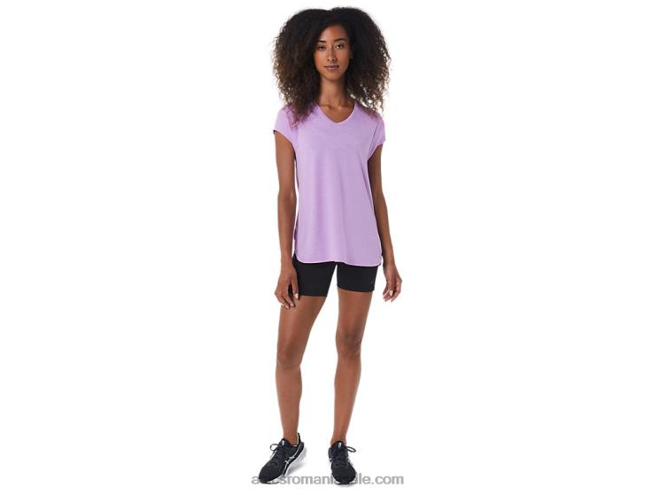 Asics lavandă strălucire erica top de damă negru cu decolteu în v ZF4643046