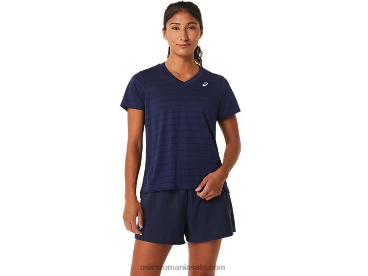 Asics miezul nopţii top cu mânecă scurtă cu dungi curte pentru femei ZF4642550