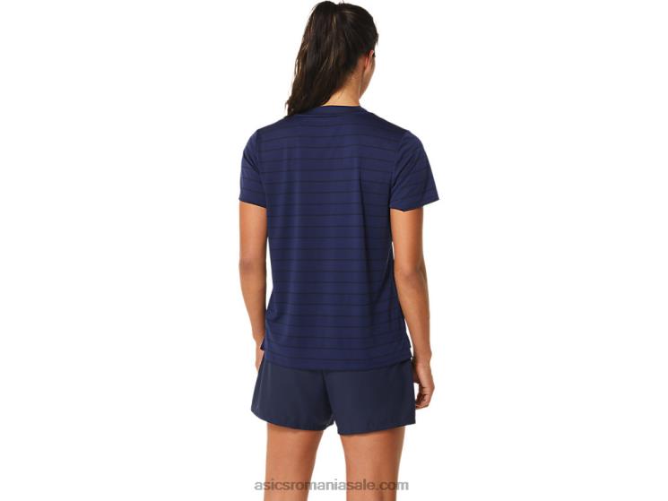 Asics miezul nopţii top cu mânecă scurtă cu dungi curte pentru femei ZF4642550