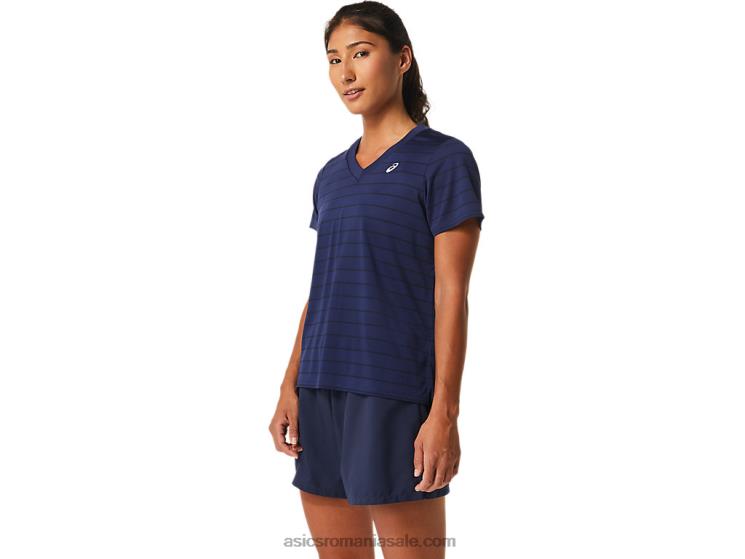 Asics miezul nopţii top cu mânecă scurtă cu dungi curte pentru femei ZF4642550