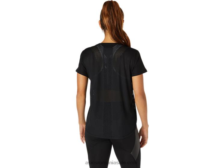Asics negru de performanță bluză de damă cu mânecă scurtă ventilată ZF4643819